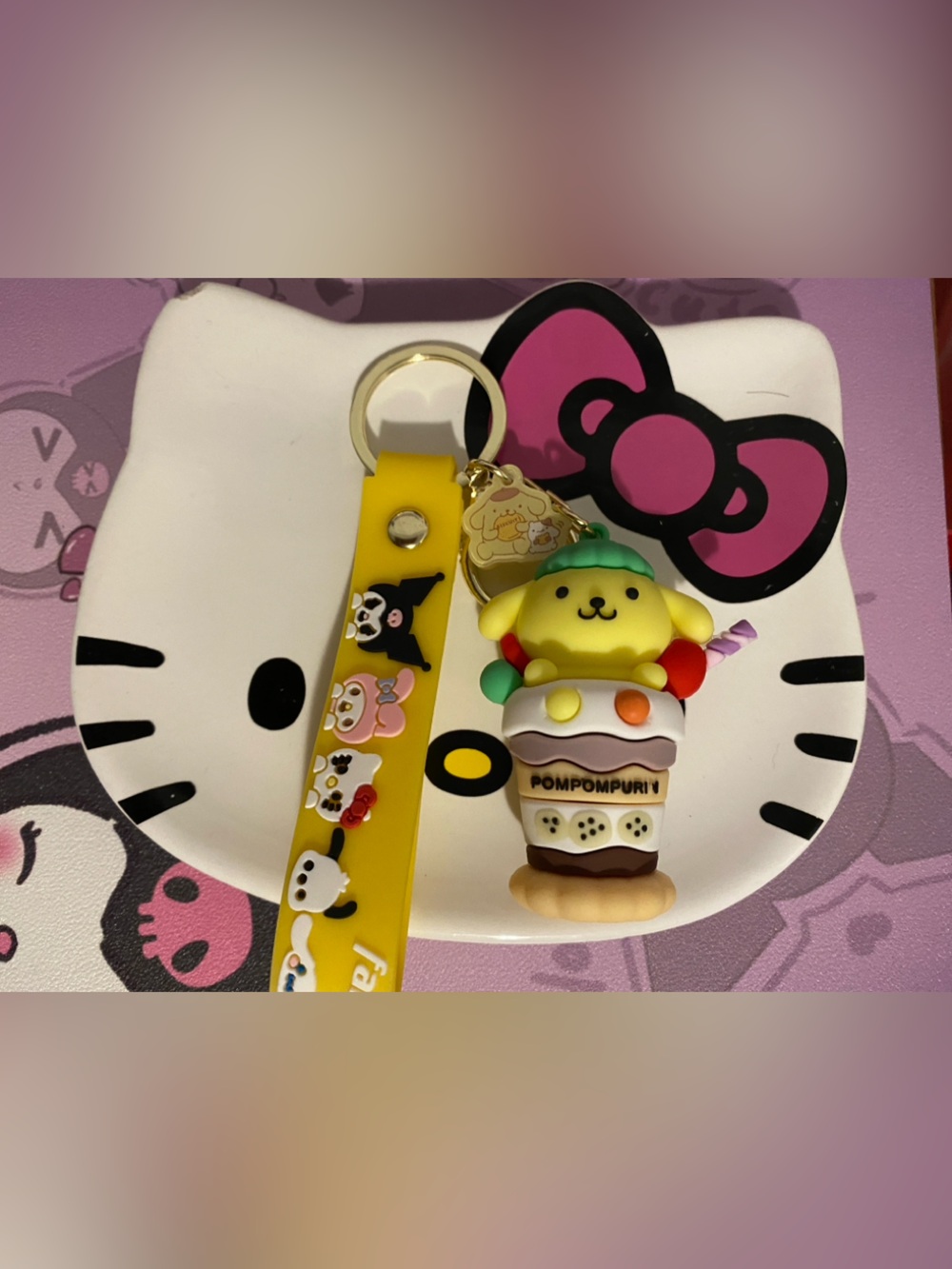 NWOT Yellow Milkshake Keychain🤎💛